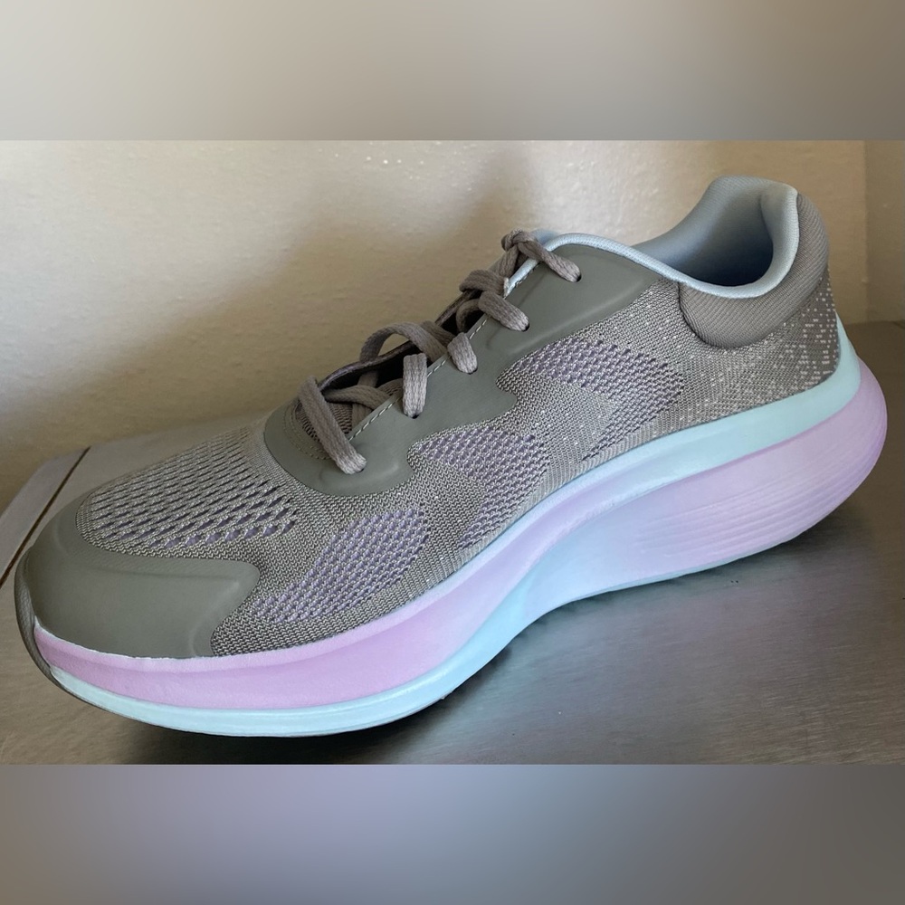 SKECHERS GO WALK MAX WALKER Women's Gray and Lavender Athletic Shoes - Picture 5 of 15